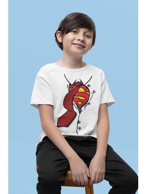 Tasarım Süperman Baskılı Unisex Çizgi Film Çocuk Tişört (1-12 Yaş)