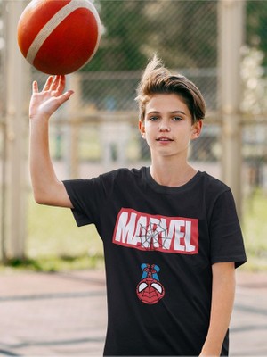 Spider-Man Baskılı Unisex Marvel Örümcek Adam Çizgi Film Çocuk Tişört (1-12 Yaş)