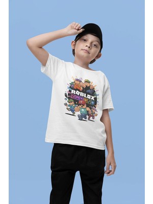 Roblox Baskılı Unisex Oyun Çocuk Tişört (1-12 Yaş)