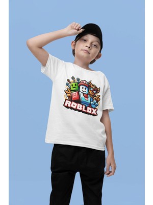 Roblox Baskılı Unisex Oyun Çocuk Tişört (1-12 Yaş)