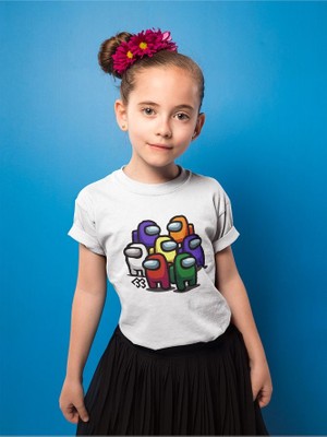 Among Us Baskılı Unisex Oyun Çocuk Tişört (1-12 Yaş)