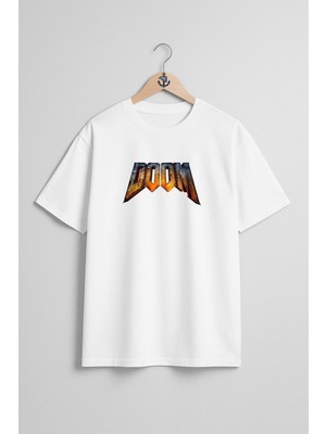 Oversize Doom 3 Bfg Göğüs Tasarımlı Unisex T-Shirt