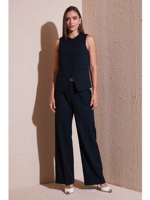 Lela Wide Leg Yüksek Bel Geniş Paça Palazzo Pantolon Bayan Pantolon 65271262