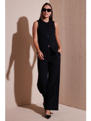 Lela Wide Leg Yüksek Bel Geniş Paça Palazzo Pantolon Bayan Pantolon 65271262