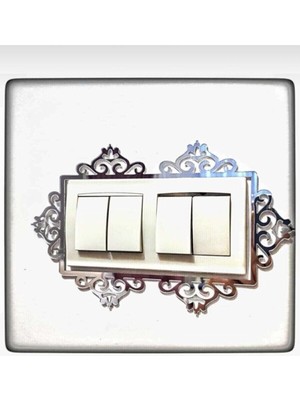 Gri Pleksi Dekoratif Priz ve Anahtar Çerçevesi, Çiftli, Akrilik, Şık Tasarım