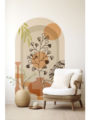 Renkli Oval Bohem Art Duvar Sticker, Kolay Uygulama, Kendinden Yapışkanlı