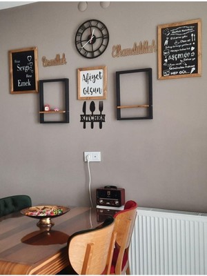 Gerçek Ahşap Mutfak Dekor Saatli, Şık ve Doğal Tasarım