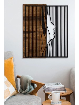 Renkli Ahşap ve Metal Duvar Tablosu, Ev ve Ofis Dekorasyonu Için Şık Tasarım