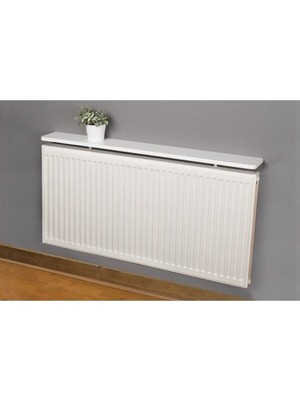 Şık Mdf Radyatör Üzeri Rafı, 120CM, Montajsız, Beyaz, Tak-Çıkar, Duvara Uyumlu
