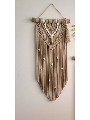 Kahverengi Makrome Duvar Dekoru, Şık ve Doğal Ev Aksesuarı