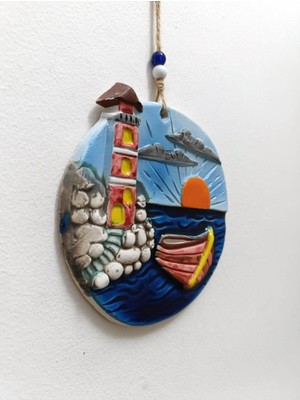 Renkli Deniz Temalı Seramik El Işi Duvar Süsü, Dekoratif ve Şık Tasarım