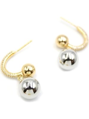 Top Halka Küpe - Gümüş