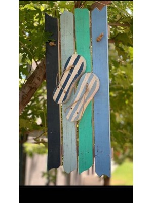 Renkli Ahşap Duvar Süsü, Bahçe ve Balkon Dekoru, Yazlık Mekanlar Için