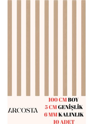 Kahverengi Ham Mdf Iskandinav Duvar Çıtası, 6 mm Kalınlık, 100 cm Uzunluk, 5 cm Genişlik (10 Adet)