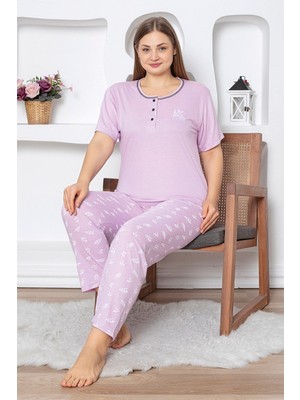 Yaprak Desenli Büyük Beden Pijama Takımı