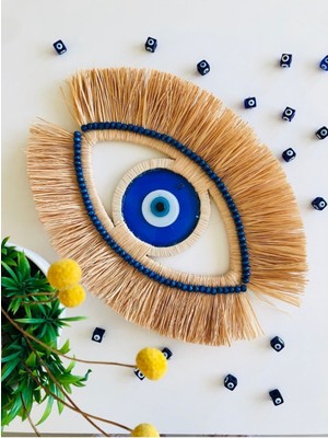 El Yapımı Mavi Nazar Gözü Duvar Süsü, Güzel Tasarım, Şık Dekorasyon.