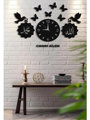 Siyah Kuş ve Kelebek Temalı Şık Saat, Zarif Tasarım