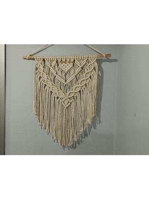 Ekru Makrome Duvar Süsü, Kapı ve Duvar Dekoru, Şık ve Modern Tasarım