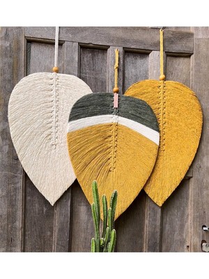 Çok Renkli Makrome Duvar Süsü, Şık ve Yeni Tasarım Dekoratif Parça