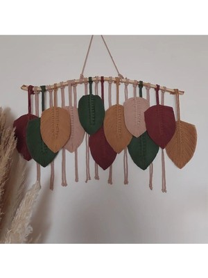 Renkli Makrome Duvar Süsü, Sade ve Şık Dekoratif Asma, Ev ve Ofis Için