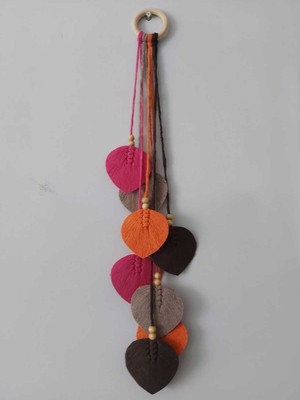 Renkli Sekiz Yapraklı Makrome Duvar Süsü, Estetik ve Şık Dekorasyon Aksesuarı