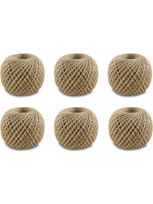 6 Adet Doğal Jüt Ip, Kendir Ip, Hasır Ip, Çuval Ip, 100 Gr, Kahverengi