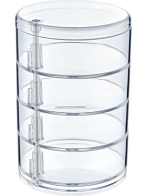 4 Katlı Dönebilen Şeffaf Takı Organizer Düzenleyici