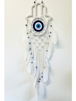 El Yapımı Makrome Düş Kapanı, Beyaz, Estetik ve Şık Tasarım