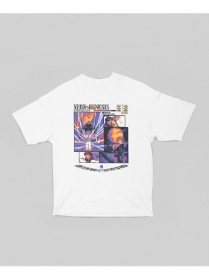 Neon Genesis Evangelion Baskılı Unisex Oversize Anime Tişört