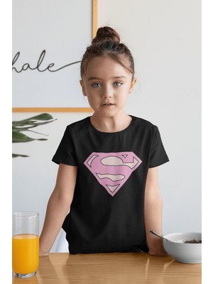 Süperman Logo Baskılı Unisex Film Kahramanı Çocuk Tişört (1-12 Yaş)