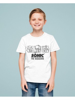 Sonic The Hedgehog Baskılı Unisex Çizgi Film Çocuk Tişört (1-12 Yaş)