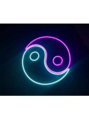 Mavi Ying Yang LED Tablo, Şık Duvar Dekoru, Modern Tasarım