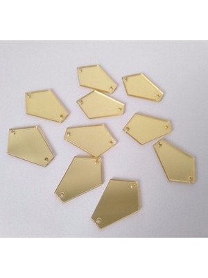 Iki Adet 75 cm Aynalı Akrilik Dekoratif Panel, Yeşil Renkli, Şık ve Modern Tasarım