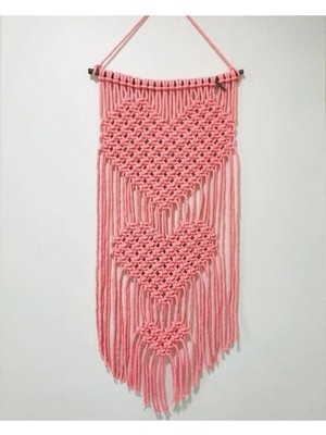 Pembe Makrome Duvar Dekoru, Şık ve Doğal Ev Dekoru Için Ideal Seçim