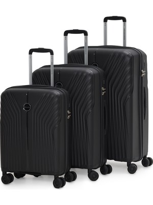 Benetton 8015 3'lü Set Polipropilen Kırılmaz Valiz  Tekerlekli Valiz