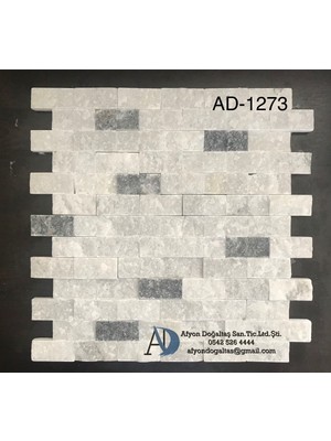 Beyaz-Siyah Karışımlı Patlatma Taş Duvar Kaplaması 2,3x4,8 cm