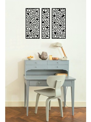 Siyah Geometrik Ahşap Duvar Dekoru - Modern ve Şık Tasarım