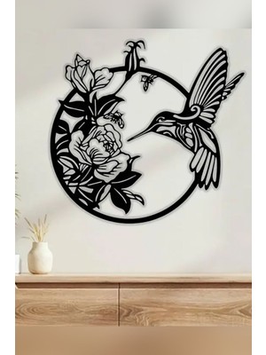 Çiçek ve Kuş Motifli Dekoratif Duvar Süsü, Şık ve Modern Tasarım