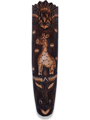 Ahşap Yüz Figürü, 50 Cm, Dekoratif Duvar Objesi, Sanatsal ve Şık Tasarım