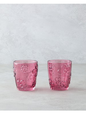 Fleur Cam 2'li Bardak 300 ml Pembe