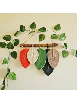 Renkli Makrome Duvar Süsü, Ev Dekorasyonu Için Şık ve Modern Tasarım