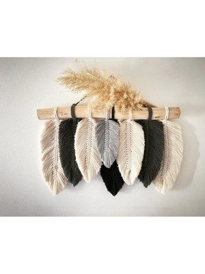 Renkli Makrome Duvar Süsü, Yaprak Tasarımı, Dekoratif ve Hediye Seçeneği