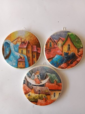 3'lü Duvar Süsü Beyaz, Şık ve Modern Dekoratif Parçalar