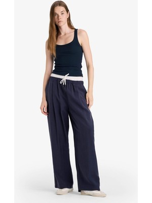 DeFacto Baggy Fit Normal Bel Akışkan Kumaş Pantolon F9743AX25HS