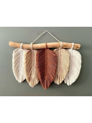 Renkli Makrome Duvar Süsü Yaprak Dekoratif Şık ve Hediye Alternatifi