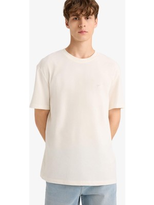 DeFacto %100 Pamuk Bisiklet Yaka Pike Kısa Kollu Tişört F9897AX25SM