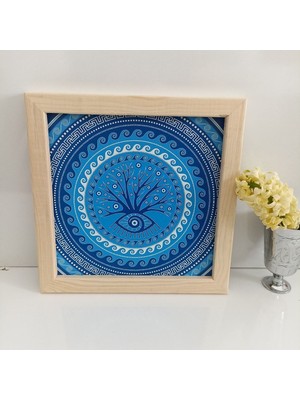 Kahverengi Nazar Mandala Dekorasyon Aksesuarı, Salon Şıklığını Artırır