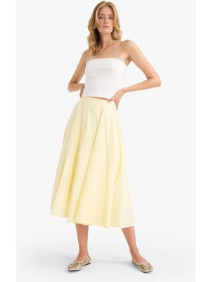 DeFacto A Kesim Normal Bel Astarlı Poplin Maxi Etek G0777AX25SM