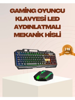 S'82 Mekanik LED Gaming Klavye Mouse Seti – Yüksek Tepki ve Ergonomi