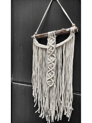 Ekru Makrome Duvar Dekoru, Şık ve Doğal Dekorasyon Ürünü